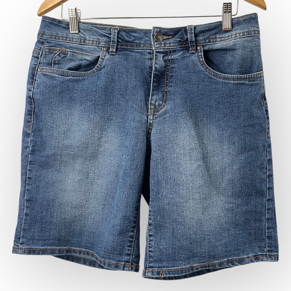 Hollywood & Vine‎ Bermuda Shorts Stretch Comfort Denim Women's 10 Medium Wash